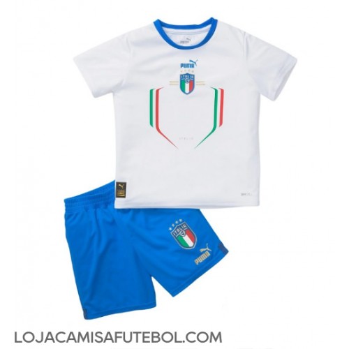 Camisa de Futebol Itália Equipamento Secundário Infantil 2022 Manga Curta (+ Calças curtas)